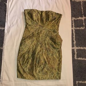 Max & Cleo Strapless golden yellow dress.